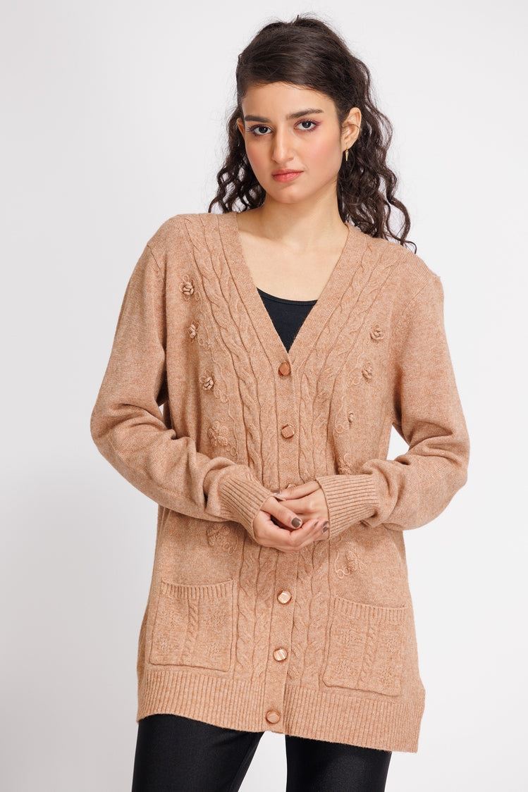 V-Neck Cardigan Sweater