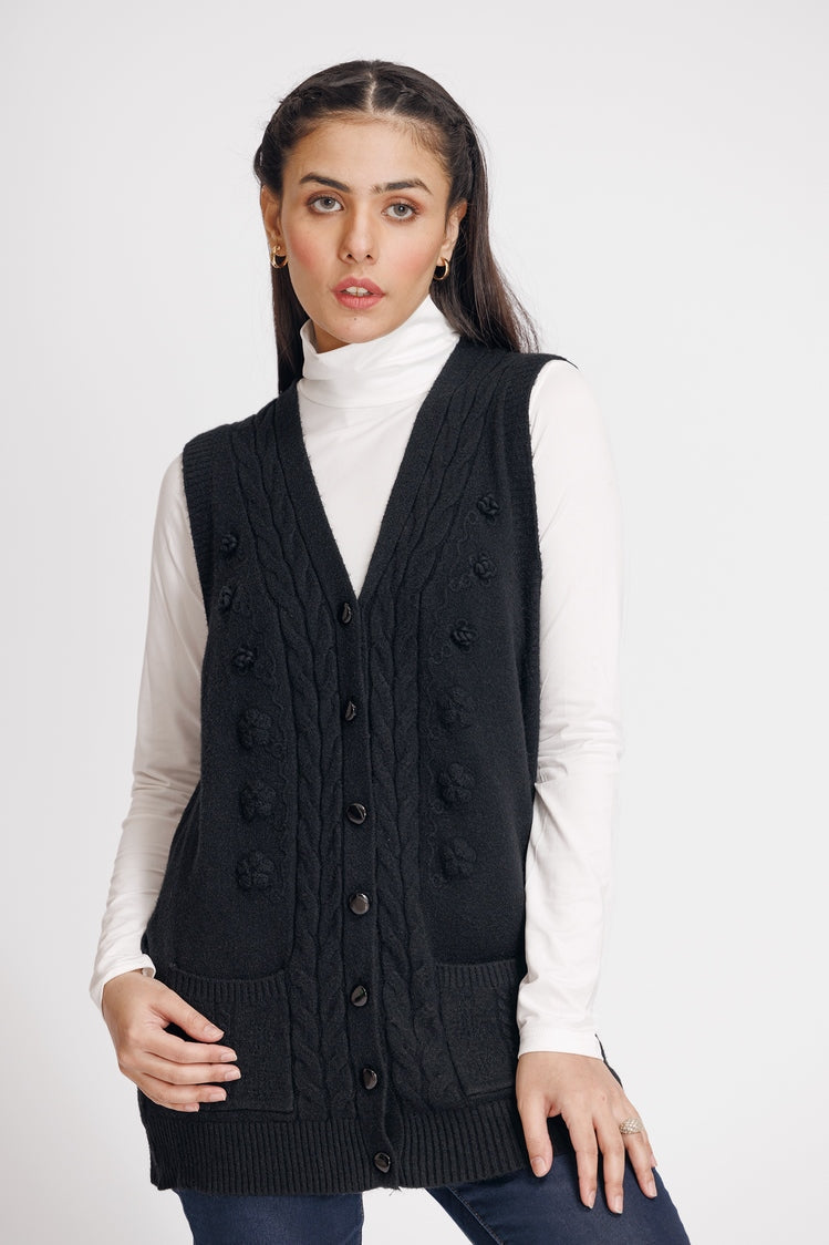 V-Neck Cardigan Sweater