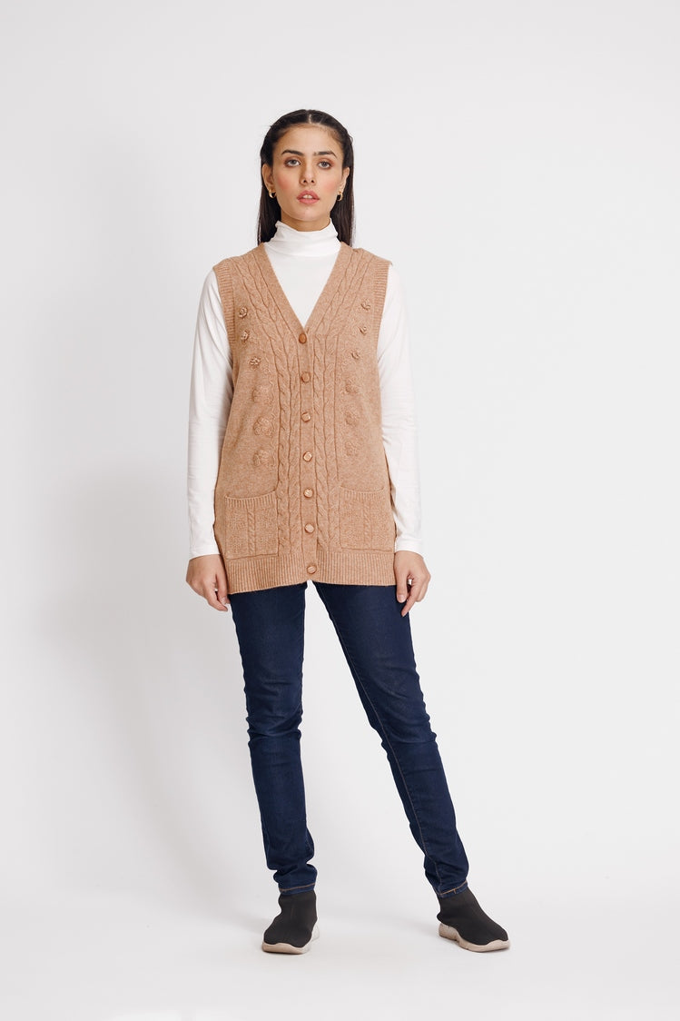 V-Neck Cardigan Sweater