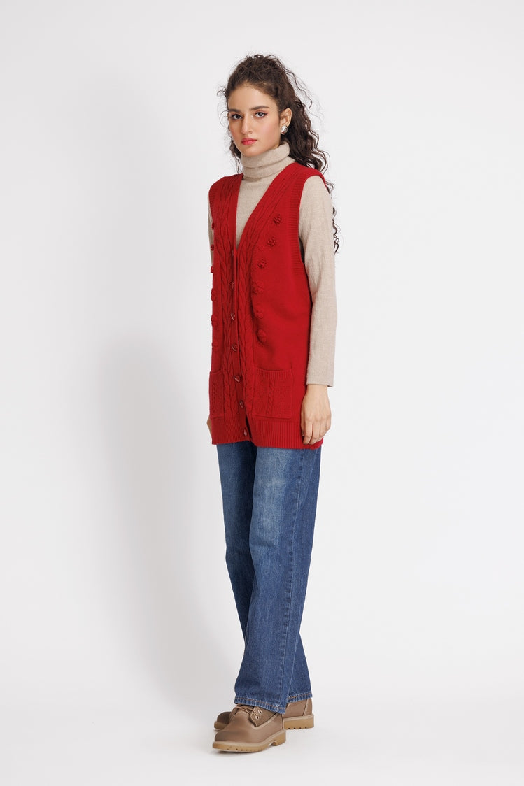 V-Neck Cardigan Sweater