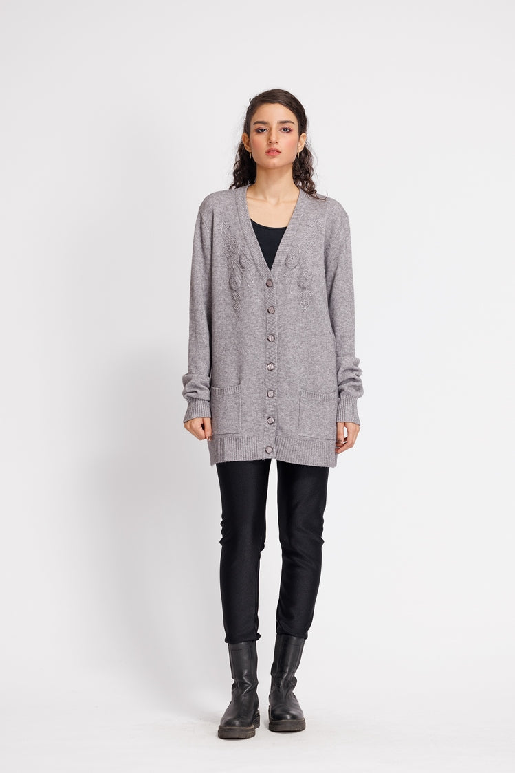 V-Neck Cardigan Sweater