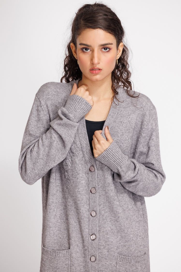 V-Neck Cardigan Sweater