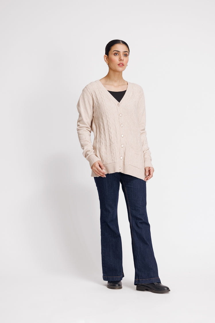 V-Neck Cardigan Sweater