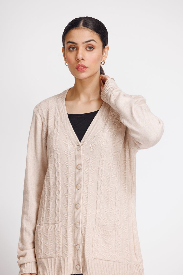 V-Neck Cardigan Sweater