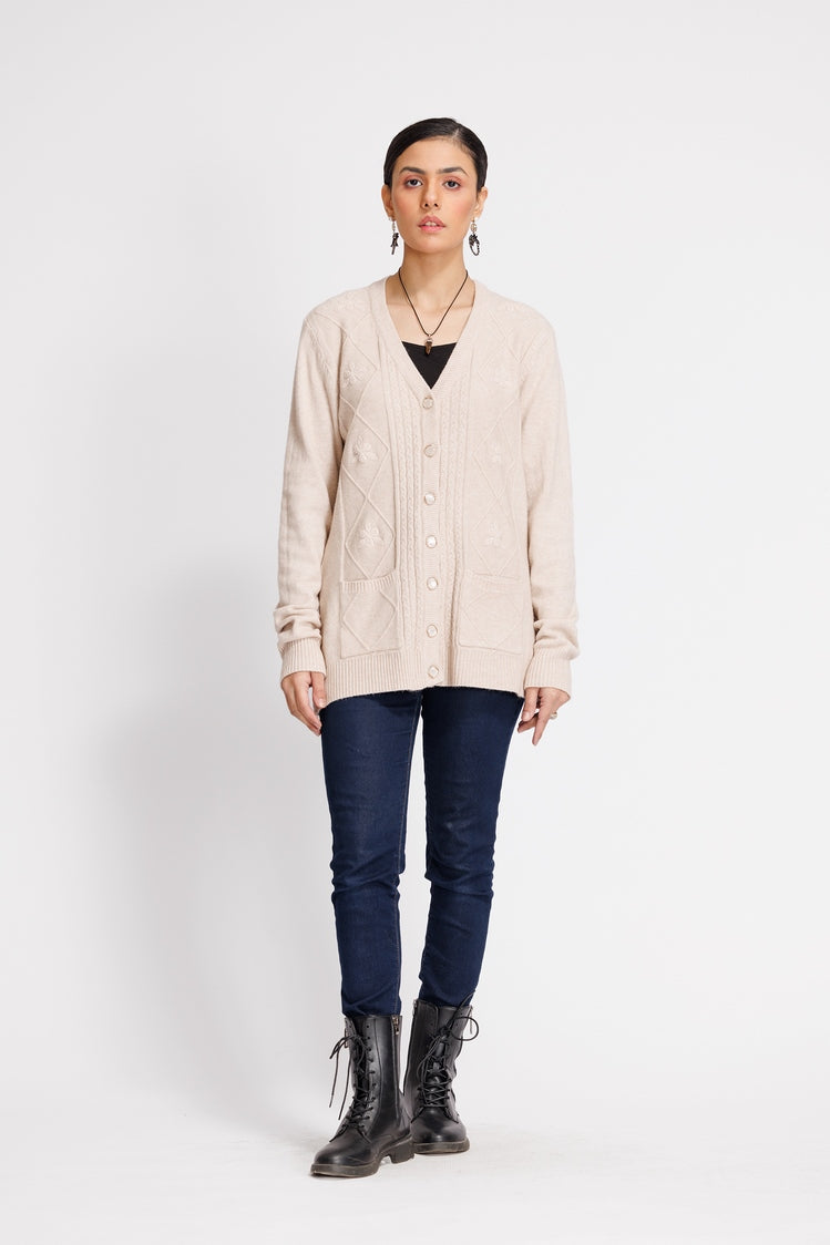 V-Neck Cardigan Sweater