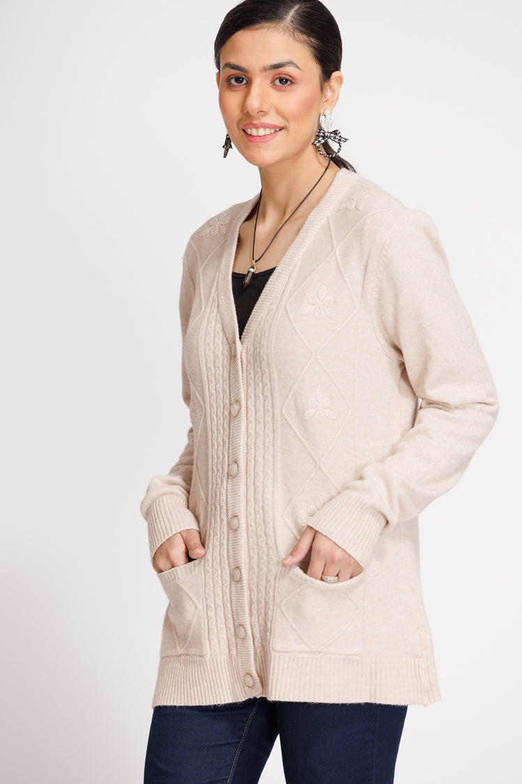 V-Neck Cardigan Sweater