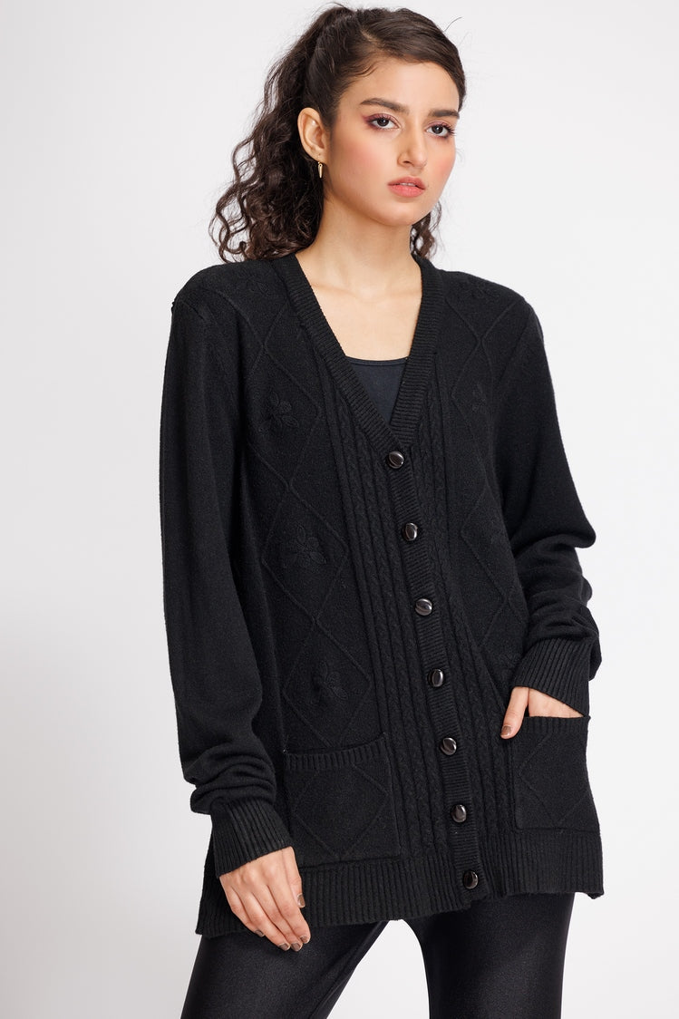 V-Neck Cardigan Sweater