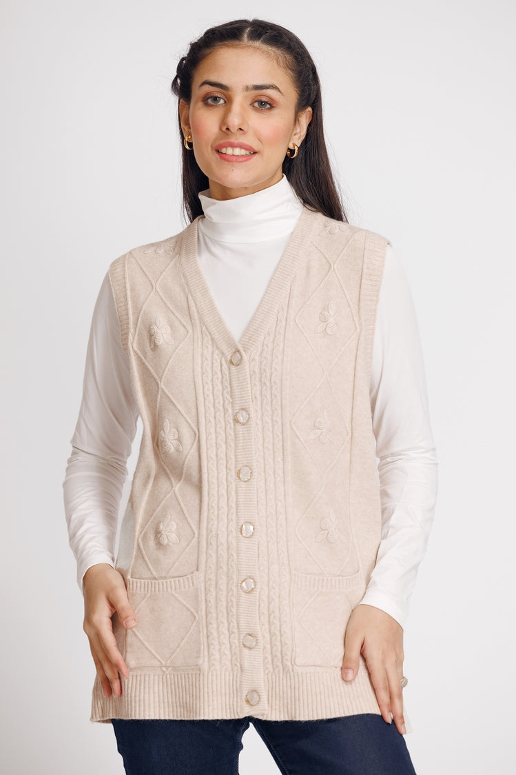 V-Neck Cardigan Sweater