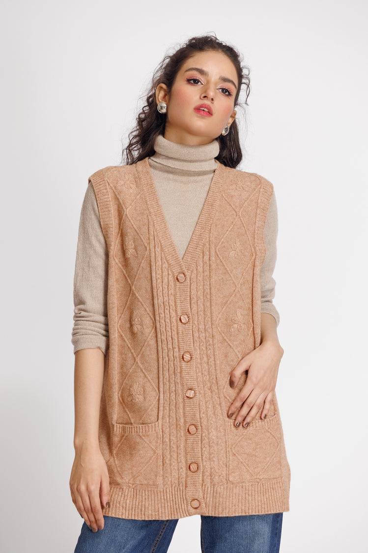 V-Neck Cardigan Sweater