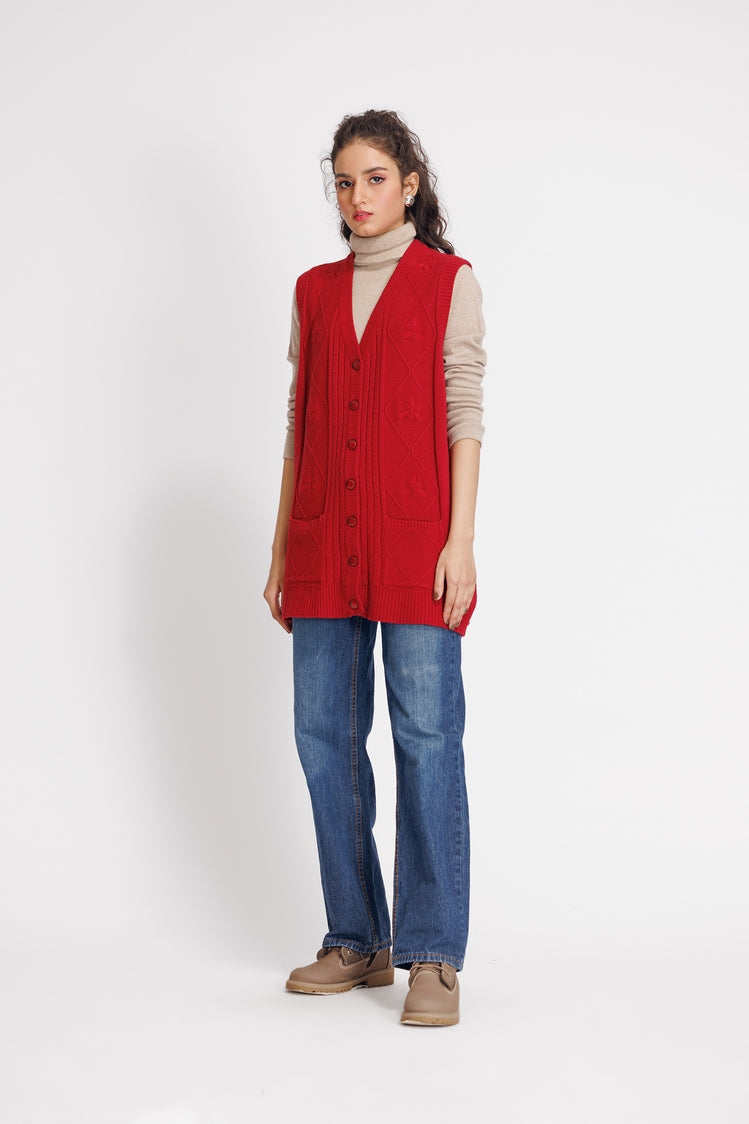 V-Neck Cardigan Sweater