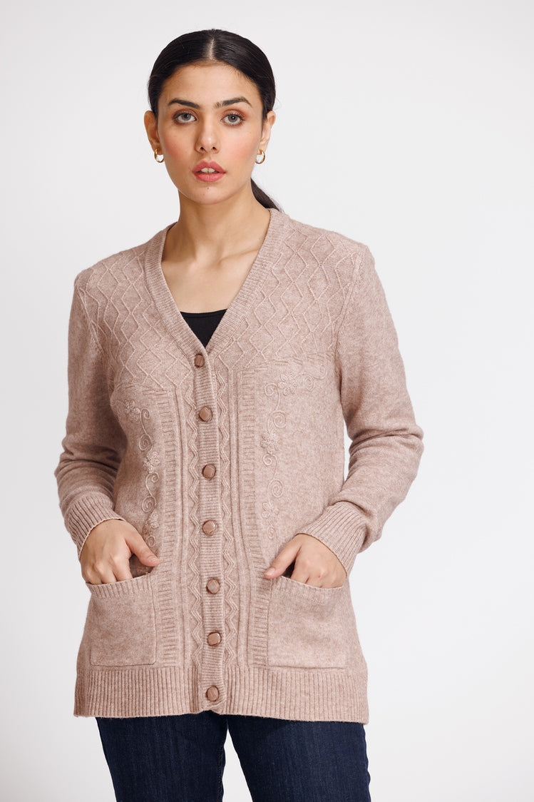 V-Neck Cardigan Sweater