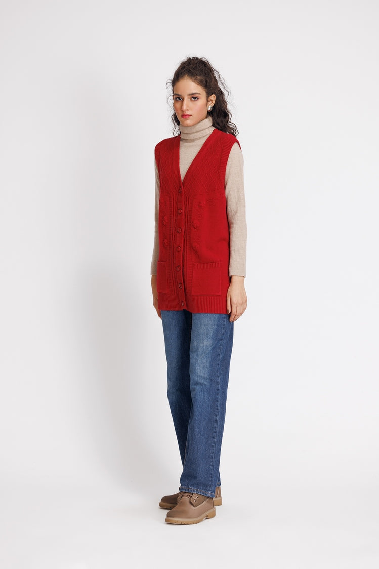 V-Neck Cardigan Sweater