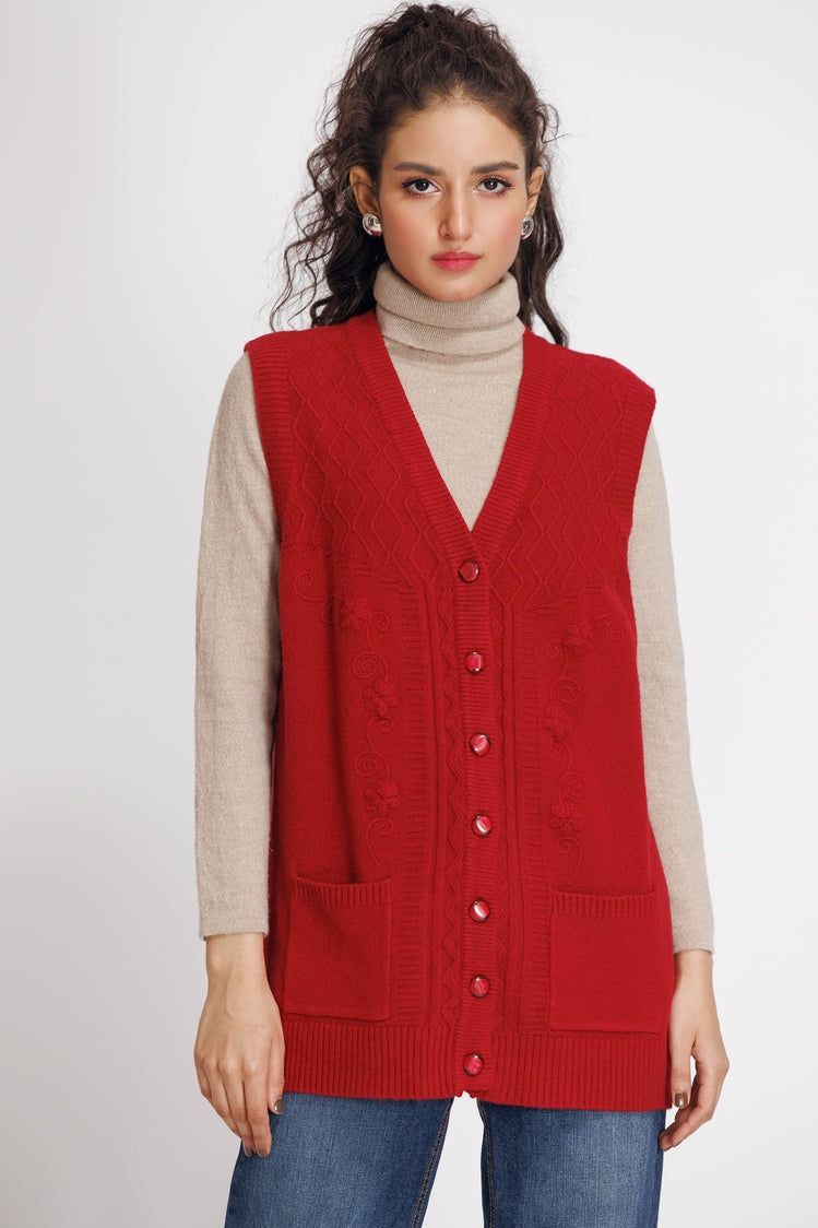 V-Neck Cardigan Sweater