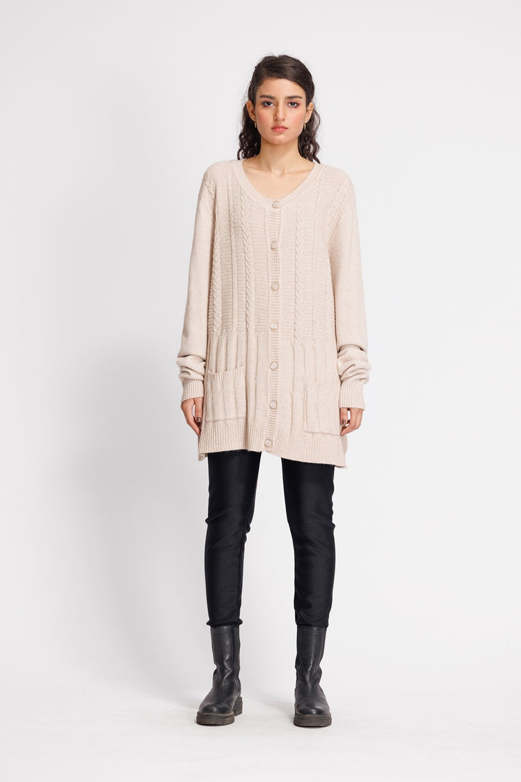 Round Neck Cardigan Sweater