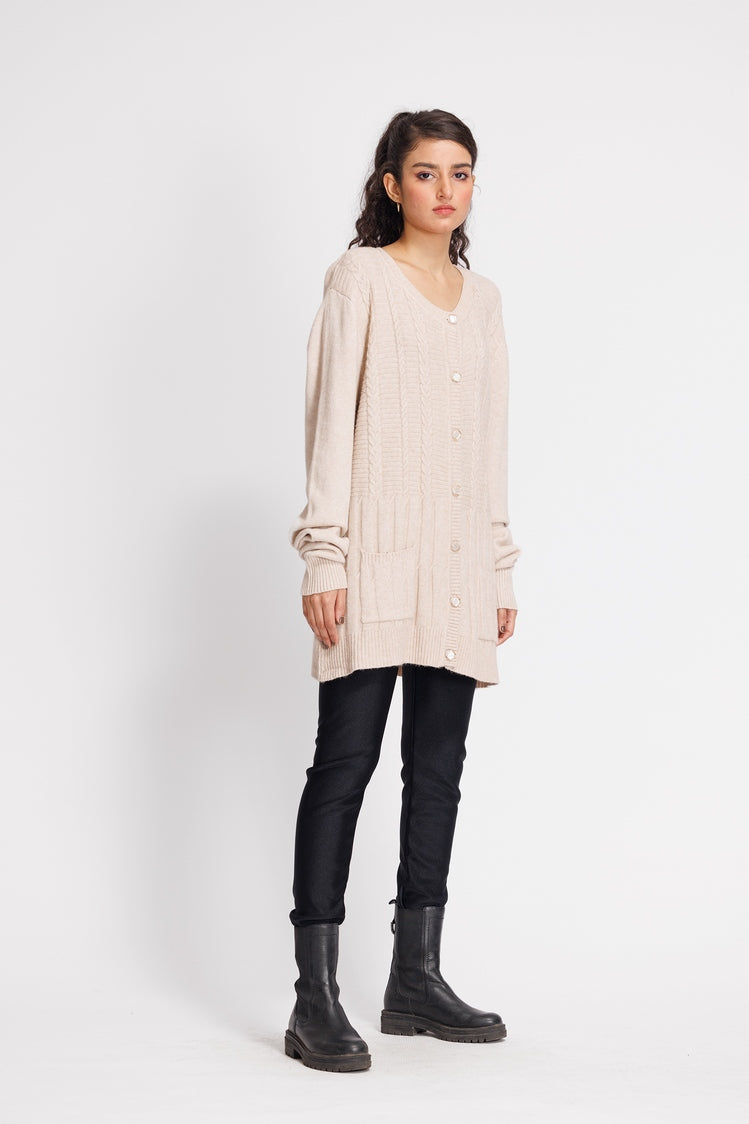 Round Neck Cardigan Sweater