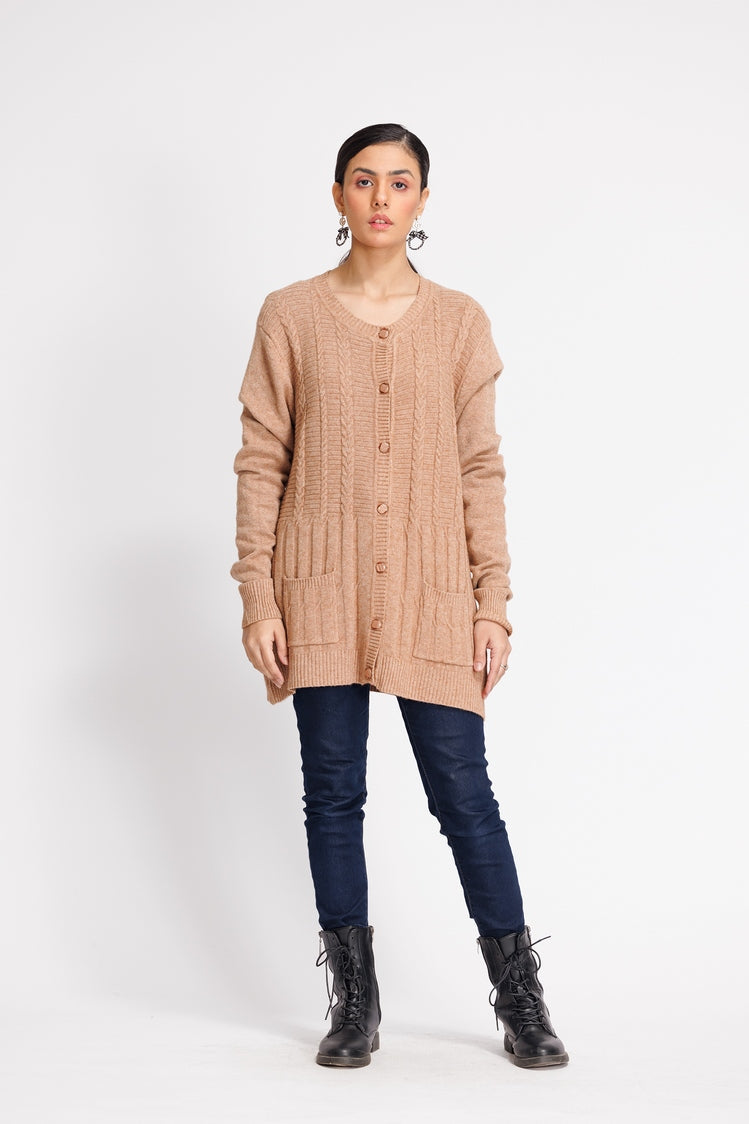 Round Neck Cardigan Sweater