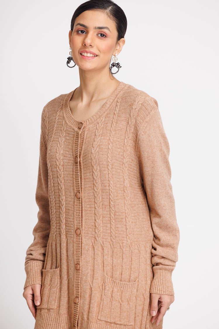 Round Neck Cardigan Sweater