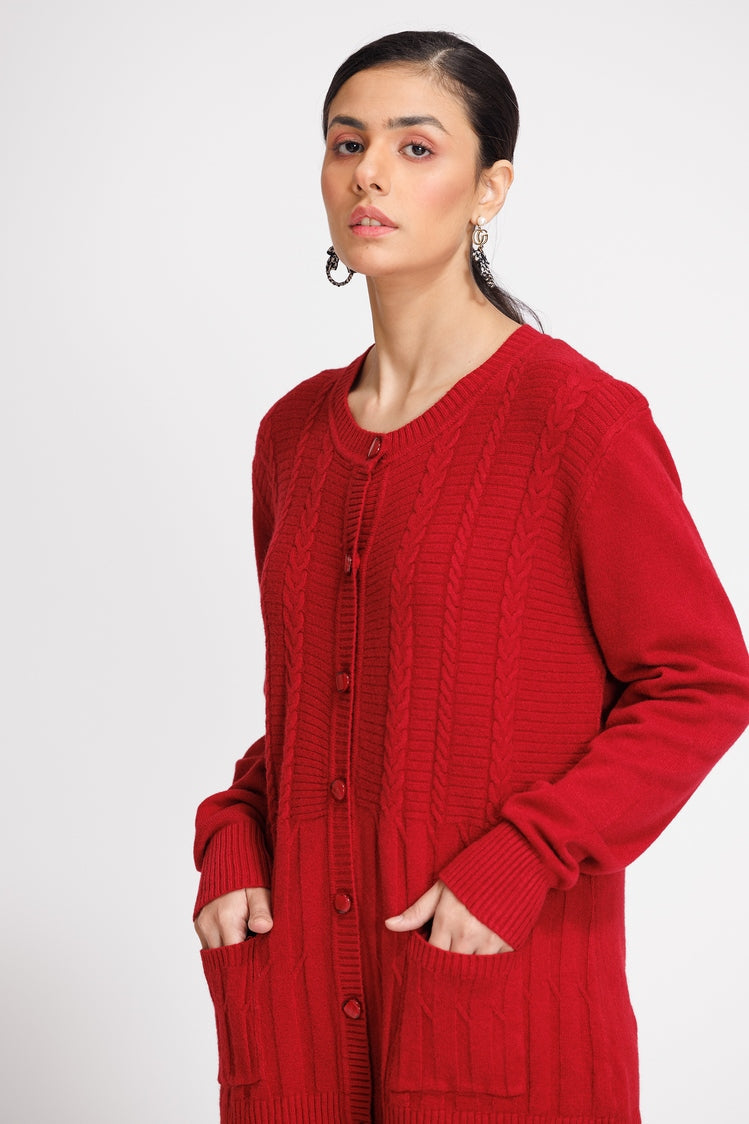 Round Neck Cardigan Sweater