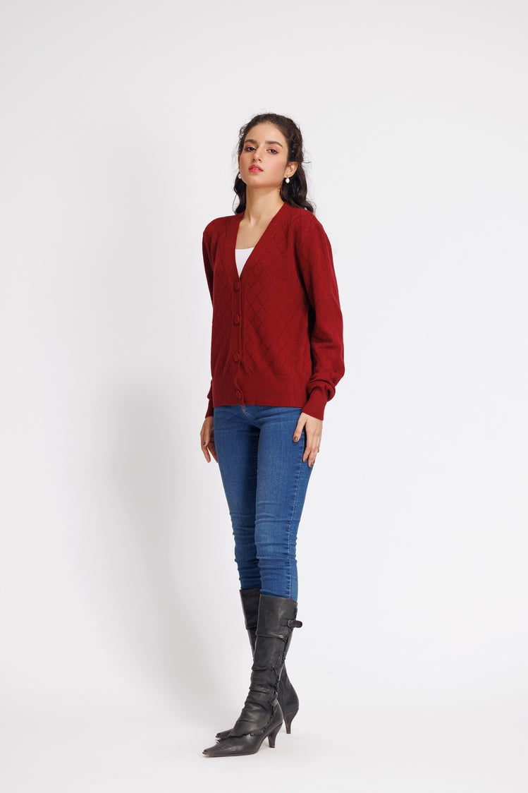 V-Neck Cardigan Sweater