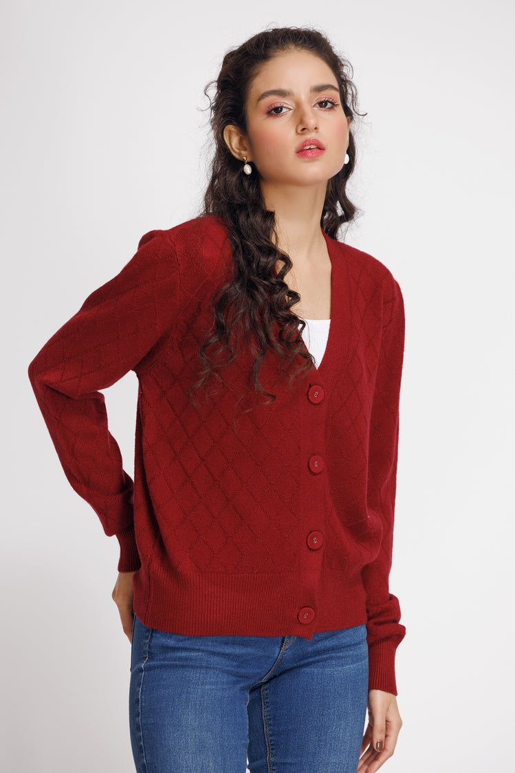 V-Neck Cardigan Sweater