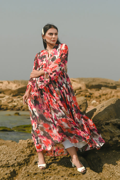 Printed clearance chiffon frocks