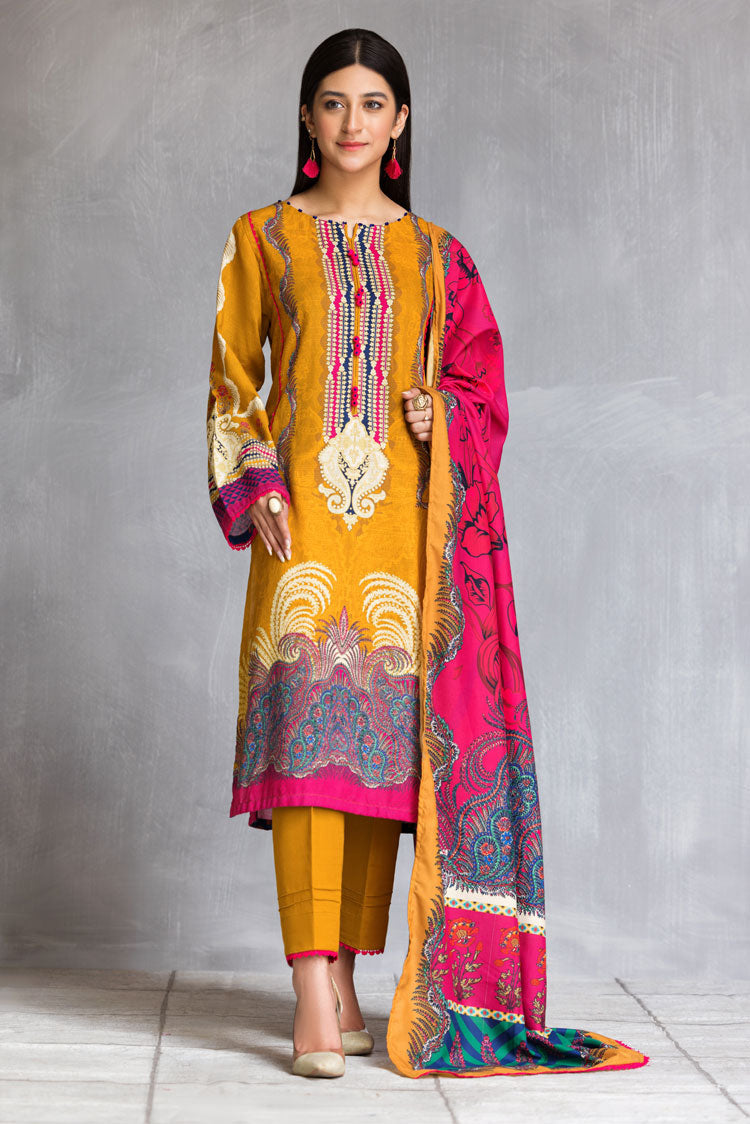 3-PC Stitched Khaddar Suit