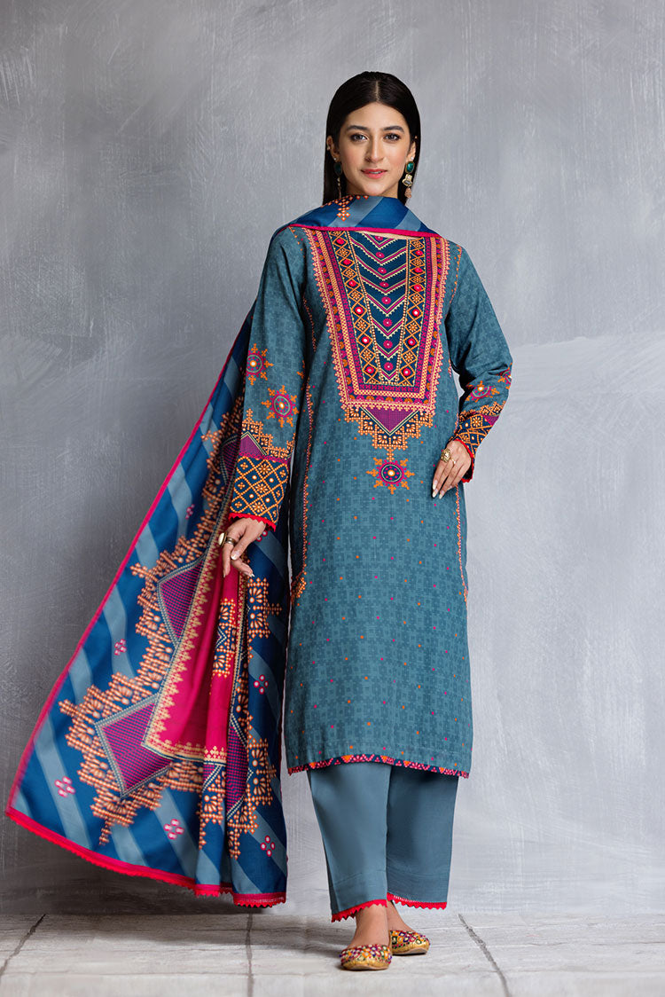 3-PC Stitched Khaddar Suit