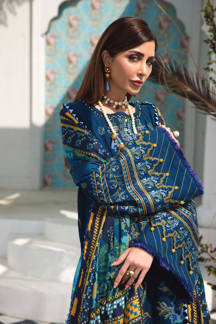 3-PC Unstitched Embroidered Jacquard Khaddar Suit