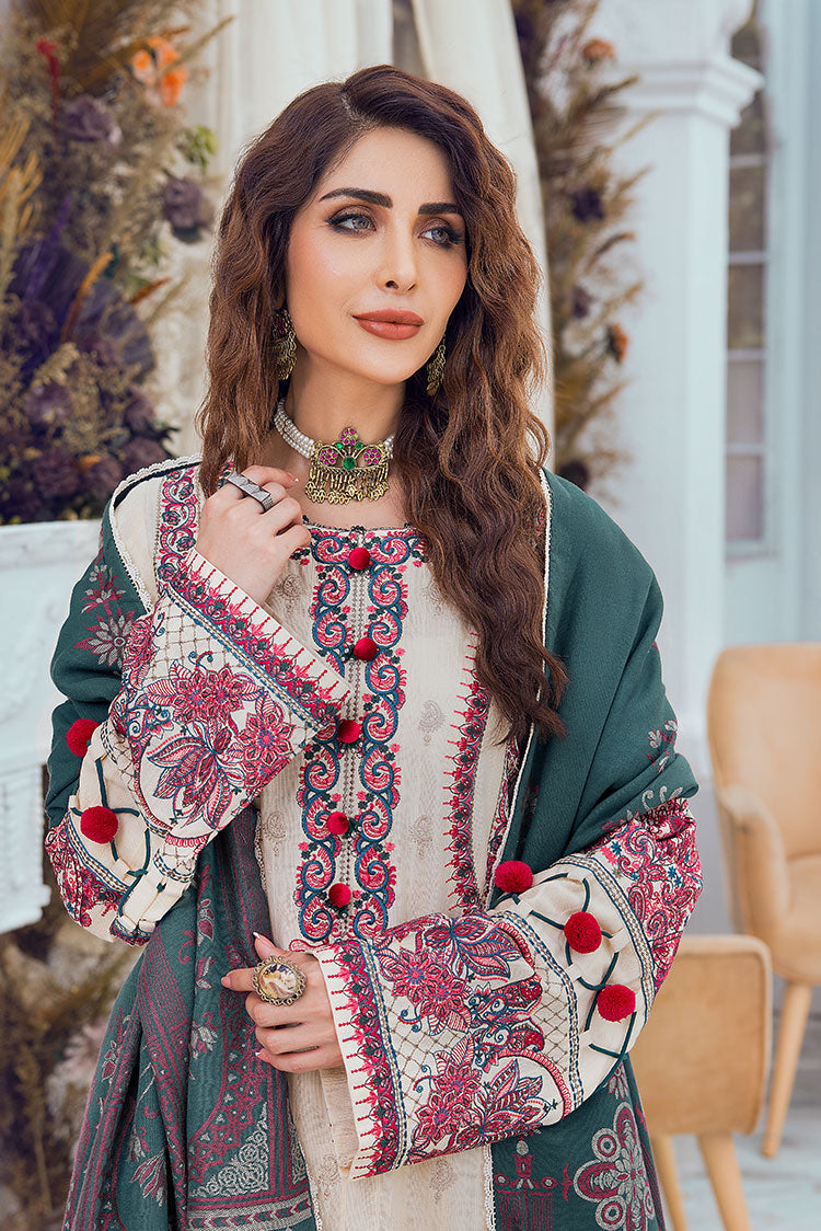 3-PC Unstitched Embroidered Jacquard Khaddar Suit