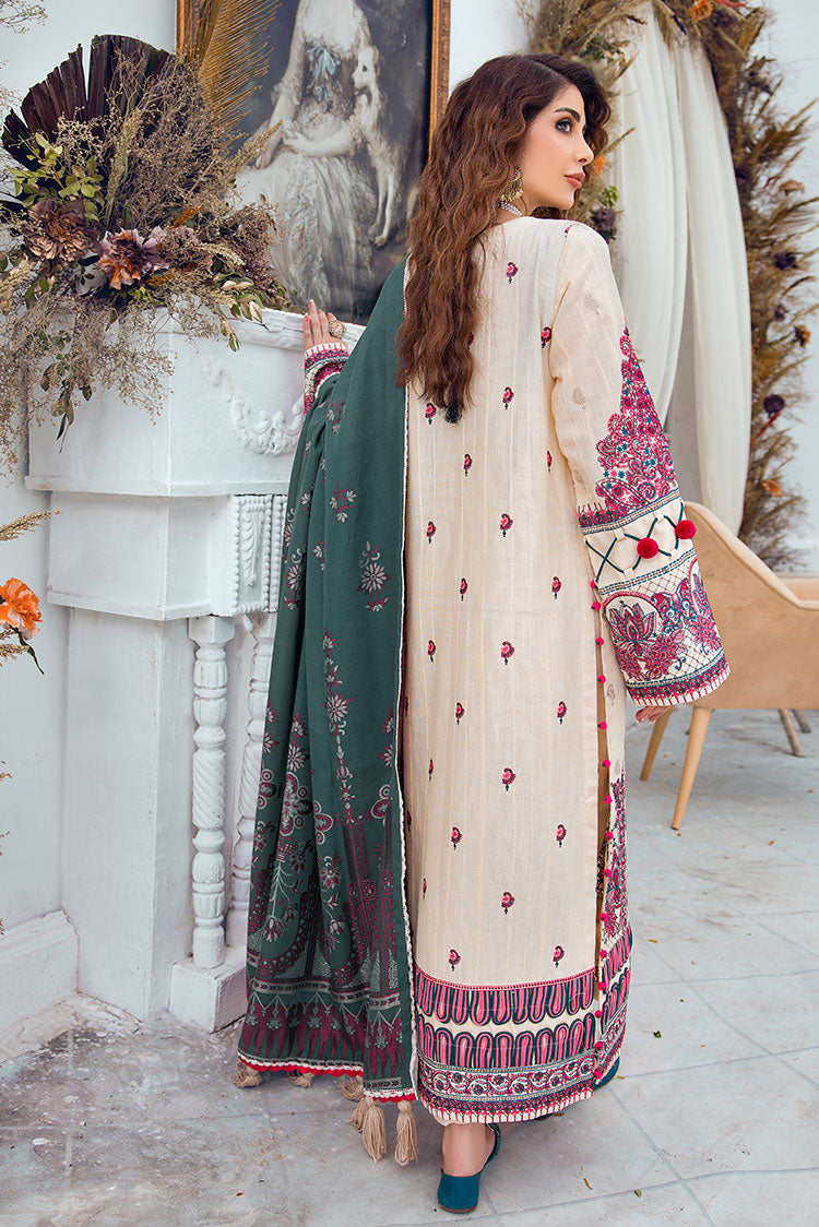 3-PC Unstitched Embroidered Jacquard Khaddar Suit