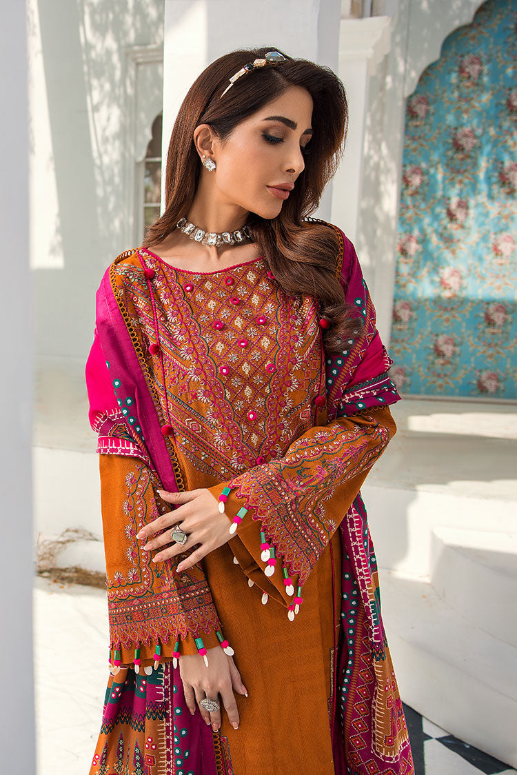 3-PC Unstitched Embroidered Jacquard Khaddar Suit