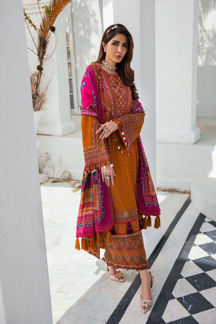 3-PC Unstitched Embroidered Jacquard Khaddar Suit