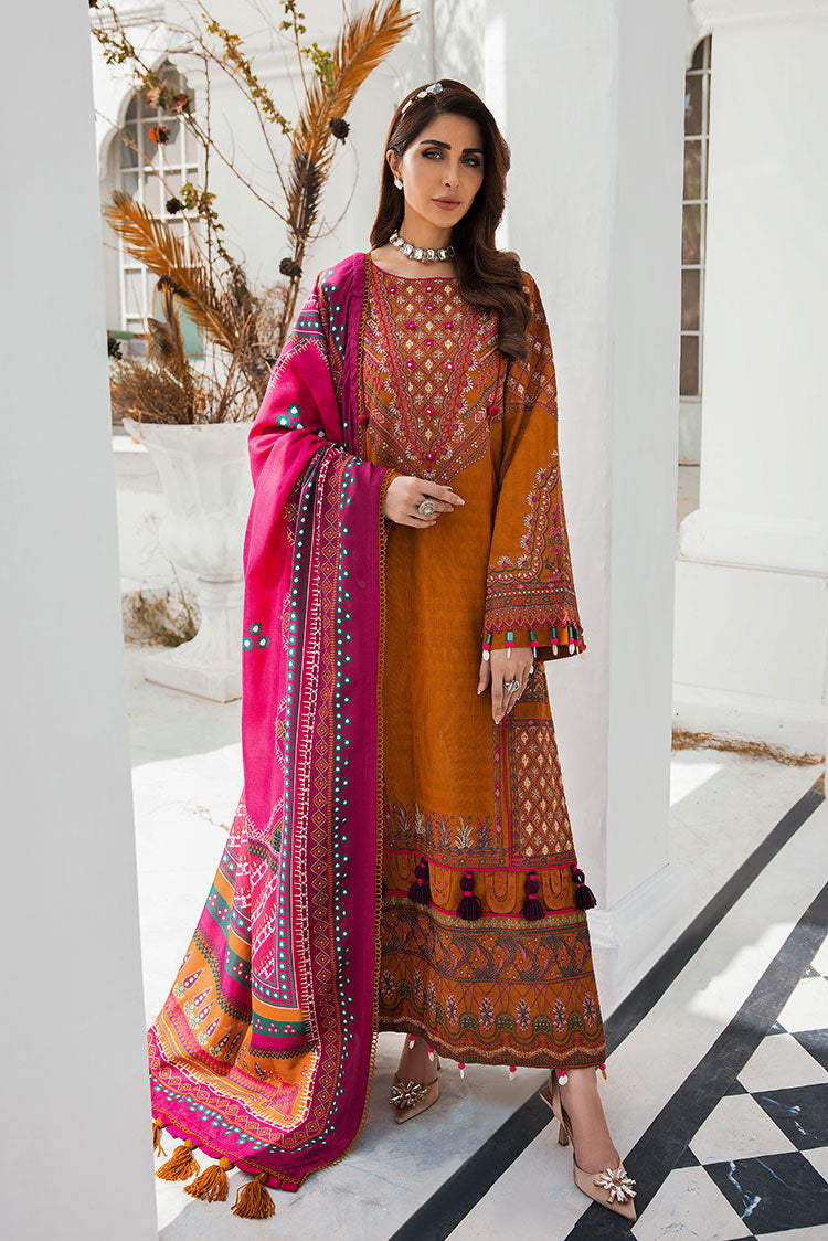 3-PC Unstitched Embroidered Jacquard Khaddar Suit