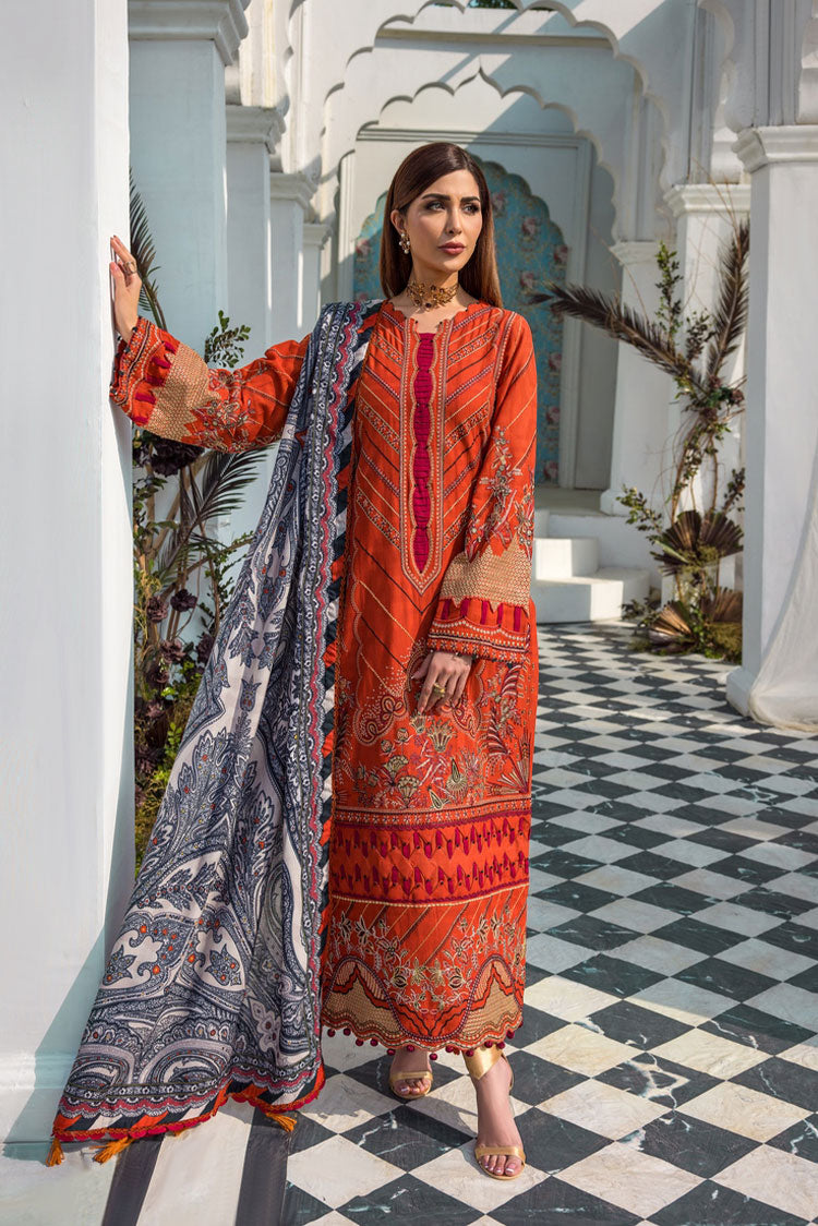 3-PC Unstitched Embroidered Jacquard Khaddar Suit