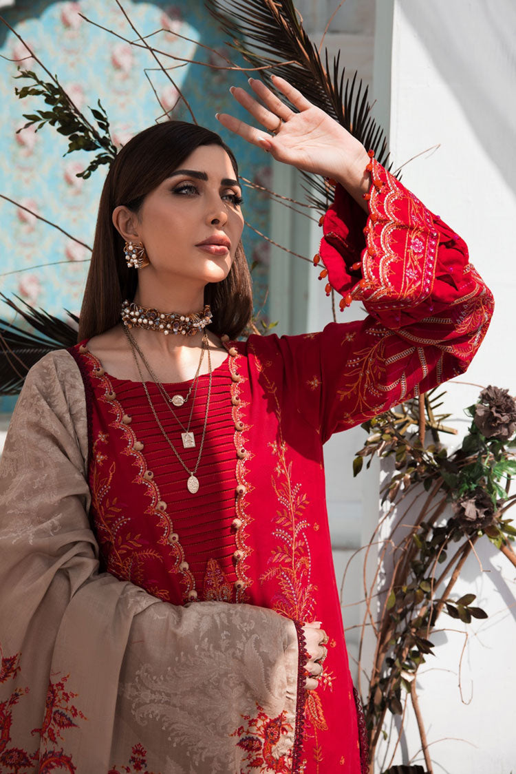 3-PC Unstitched Embroidered Jacquard Khaddar Suit