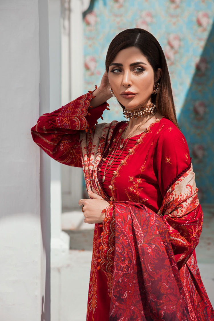 3-PC Unstitched Embroidered Jacquard Khaddar Suit