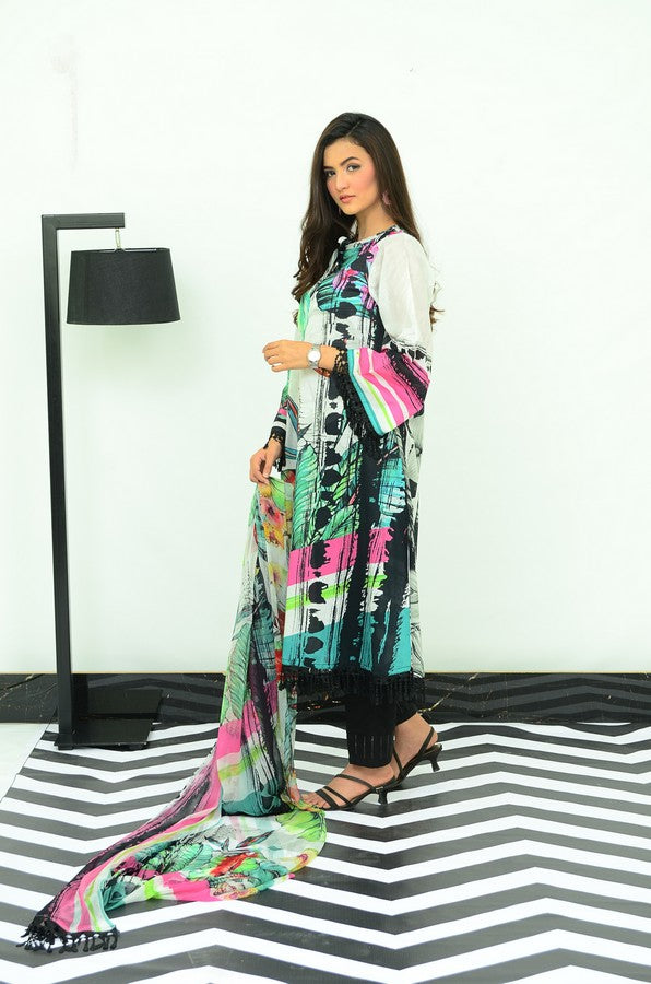 3-PC Unstitched Digital Printed Lawn Suit