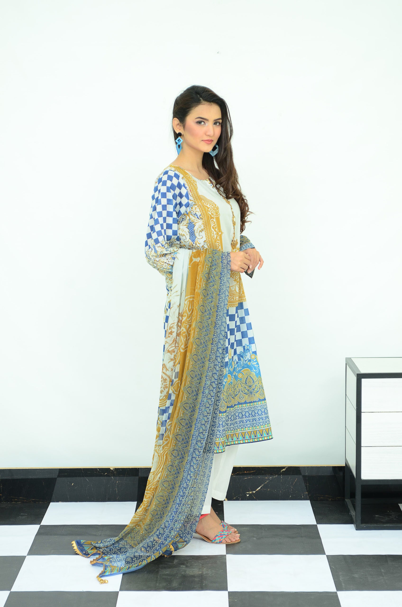 3-PC Unstitched Digital Printed Lawn Suit