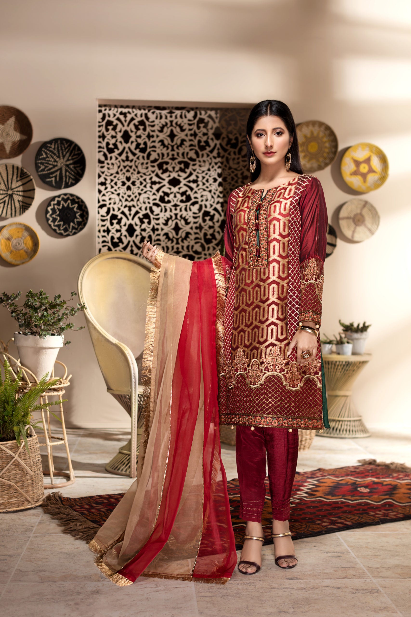 3-PC Stitched Jacquard Suit