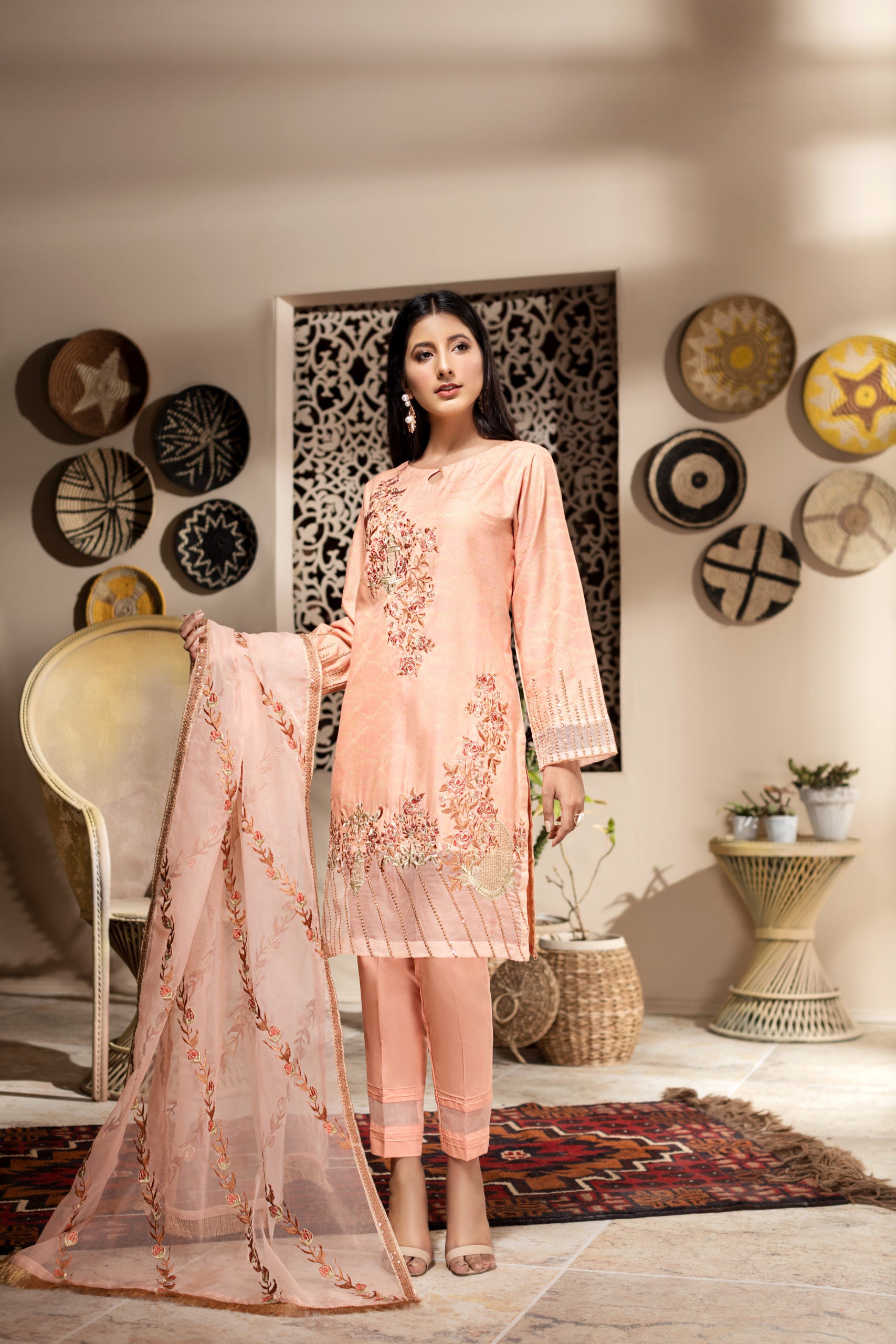 3-PC Stitched Jacquard Suit