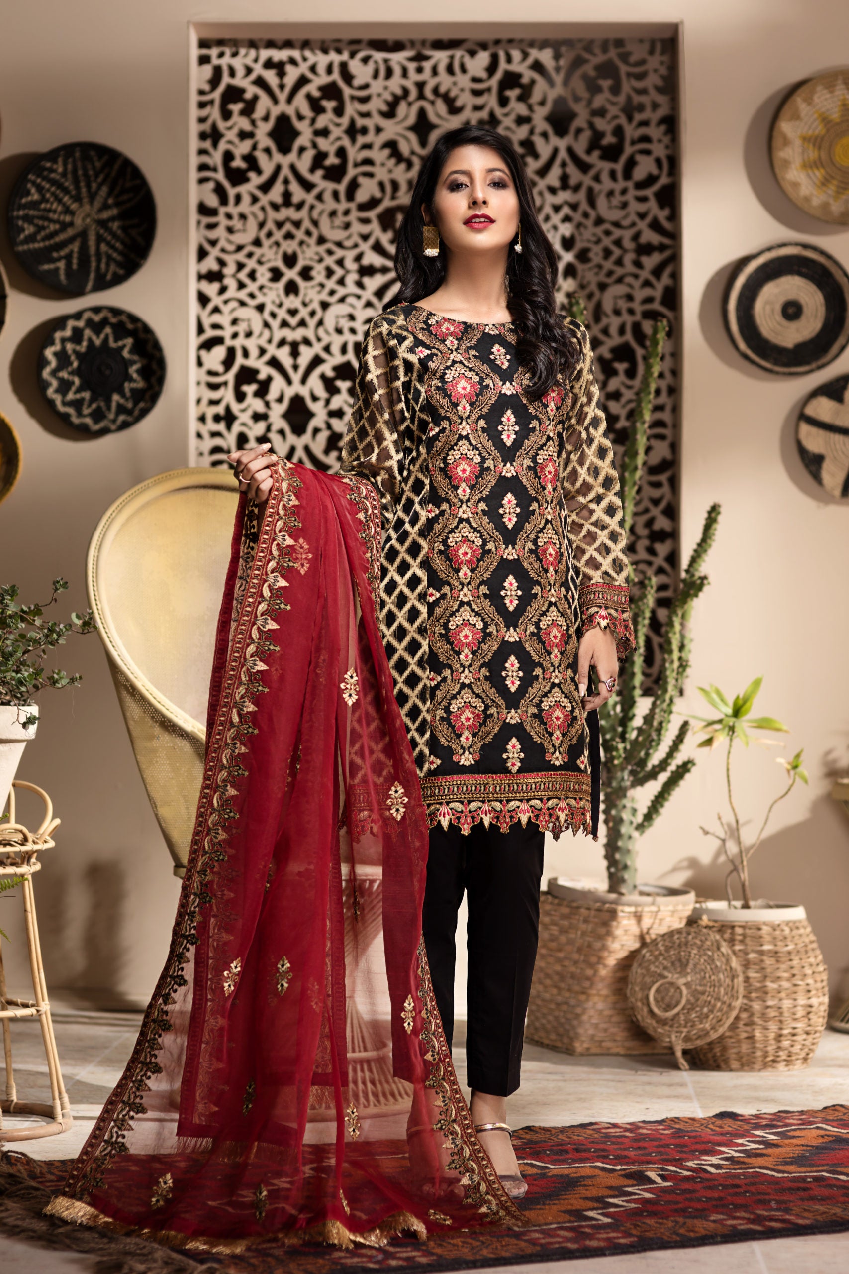 3-PC Stitched Jacquard Suit