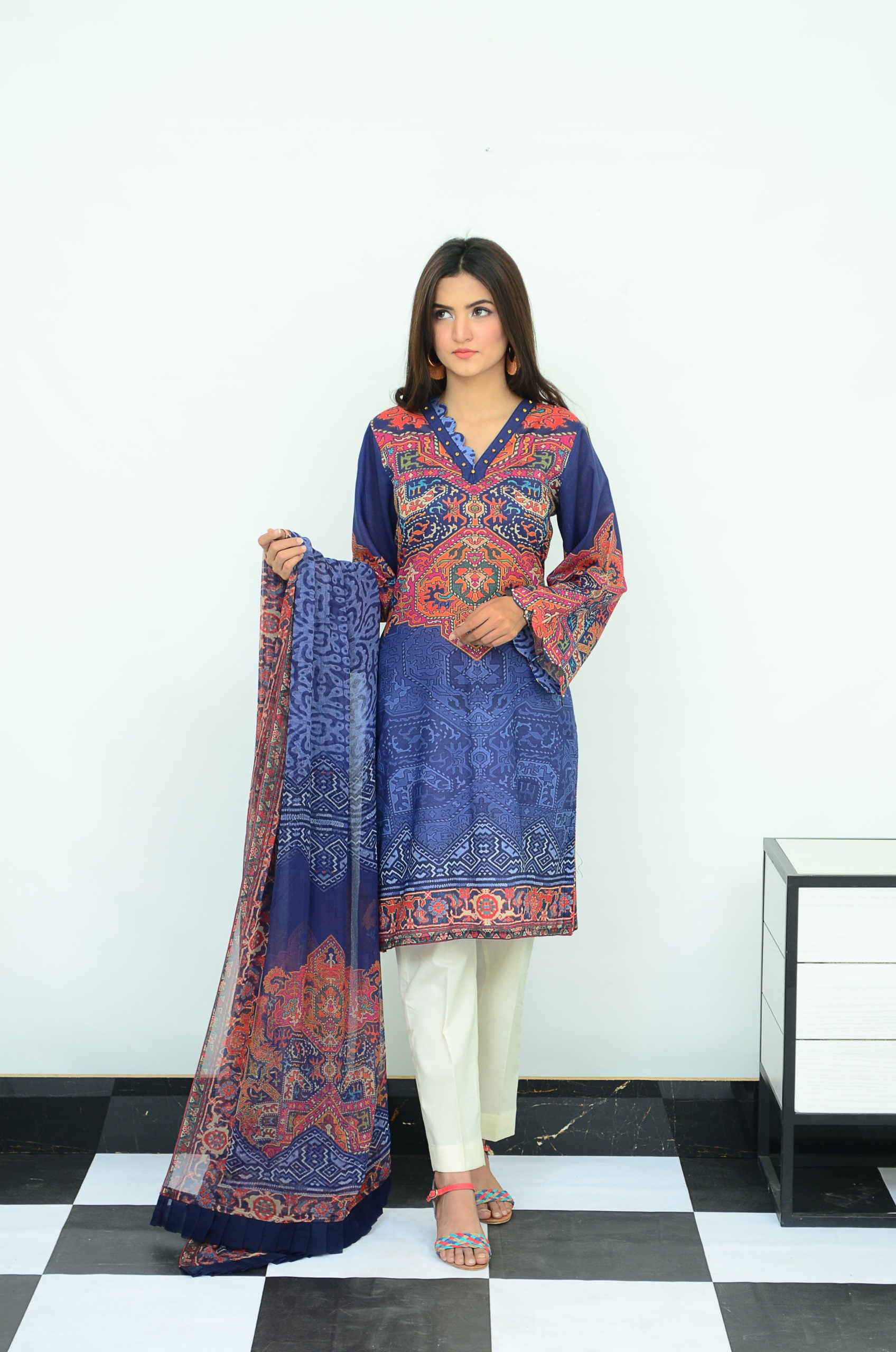 3-PC Unstitched Digital Printed Lawn Suit