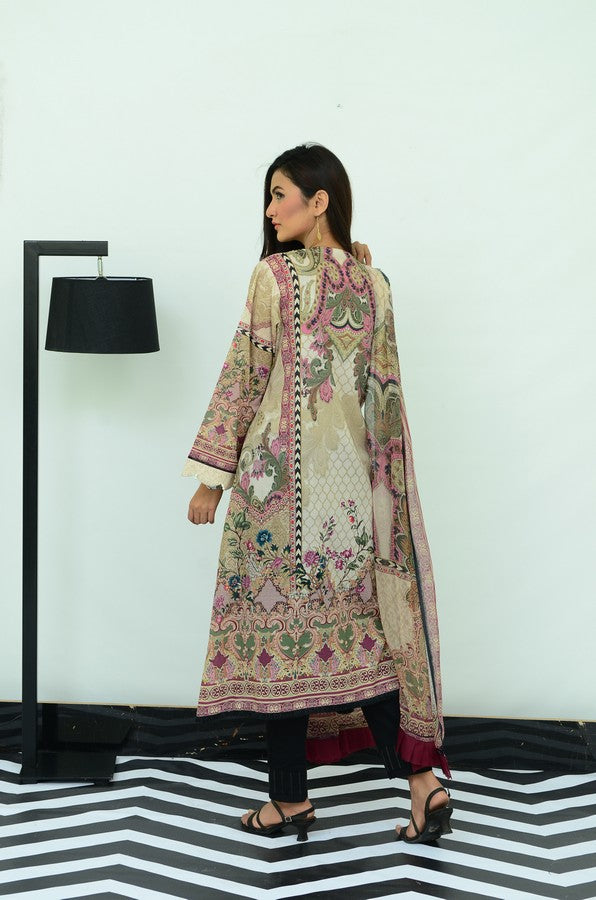 3-PC Unstitched Digital Printed Lawn Suit