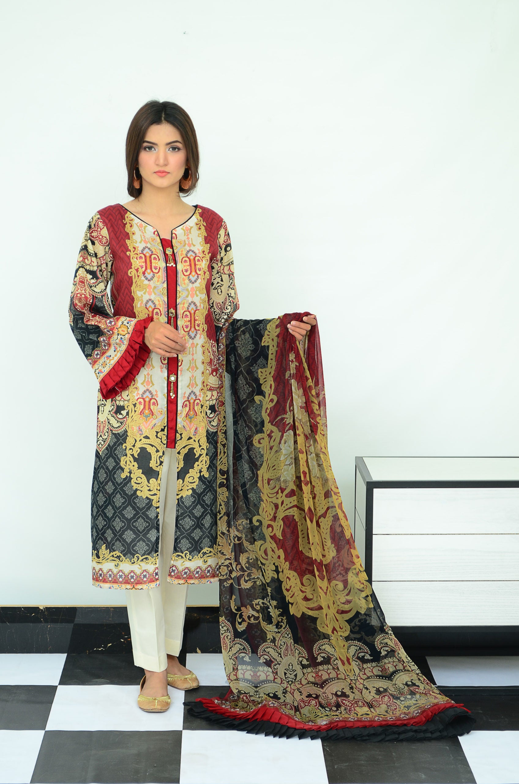 3-PC Unstitched Digital Printed Lawn Suit