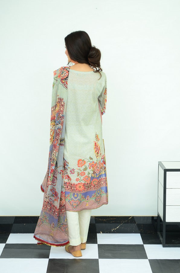 3-PC Unstitched Digital Printed Lawn Suit