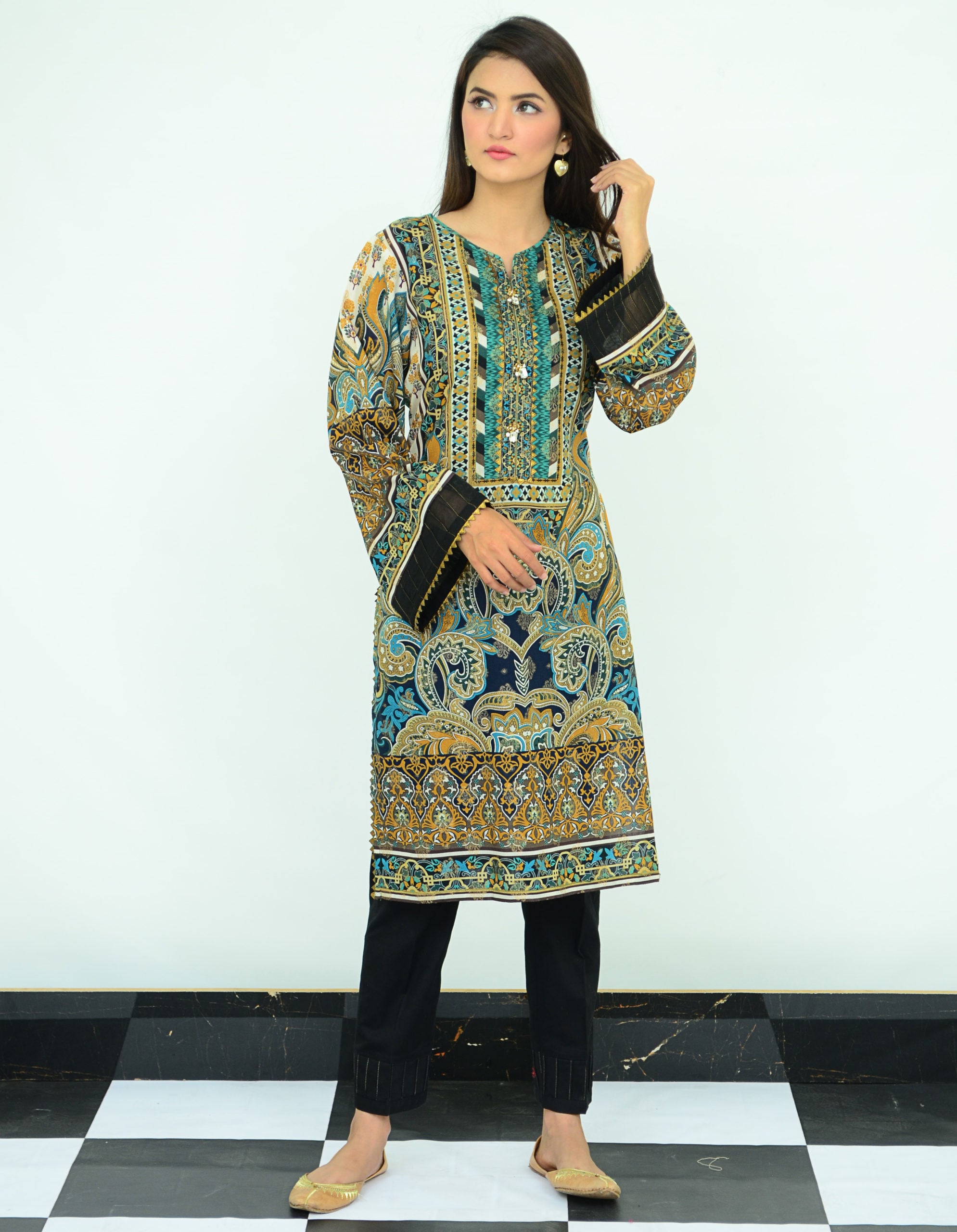 1-PC Unstitched Jacquard Kurti