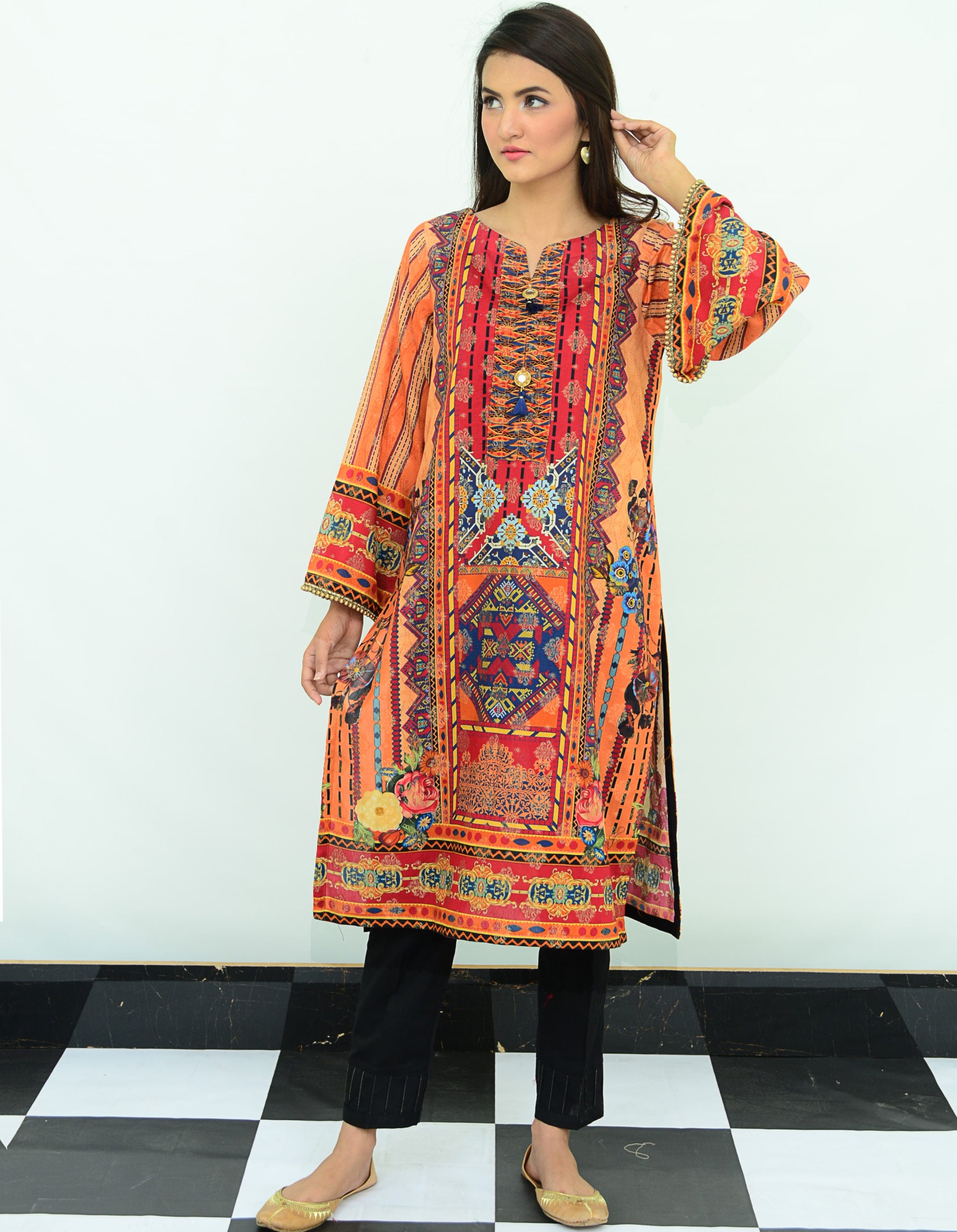 1-PC Unstitched Jacquard Kurti