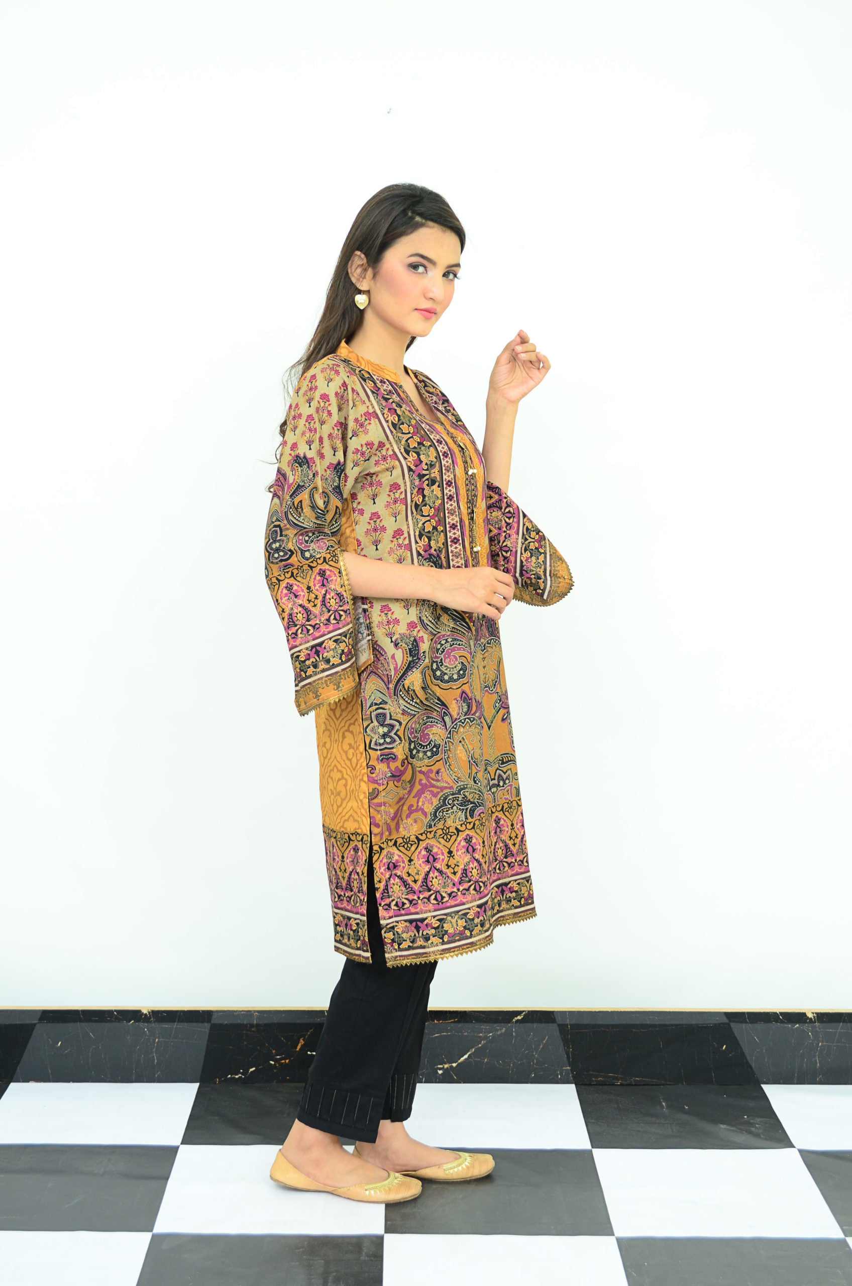 1-PC Unstitched Jacquard Kurti