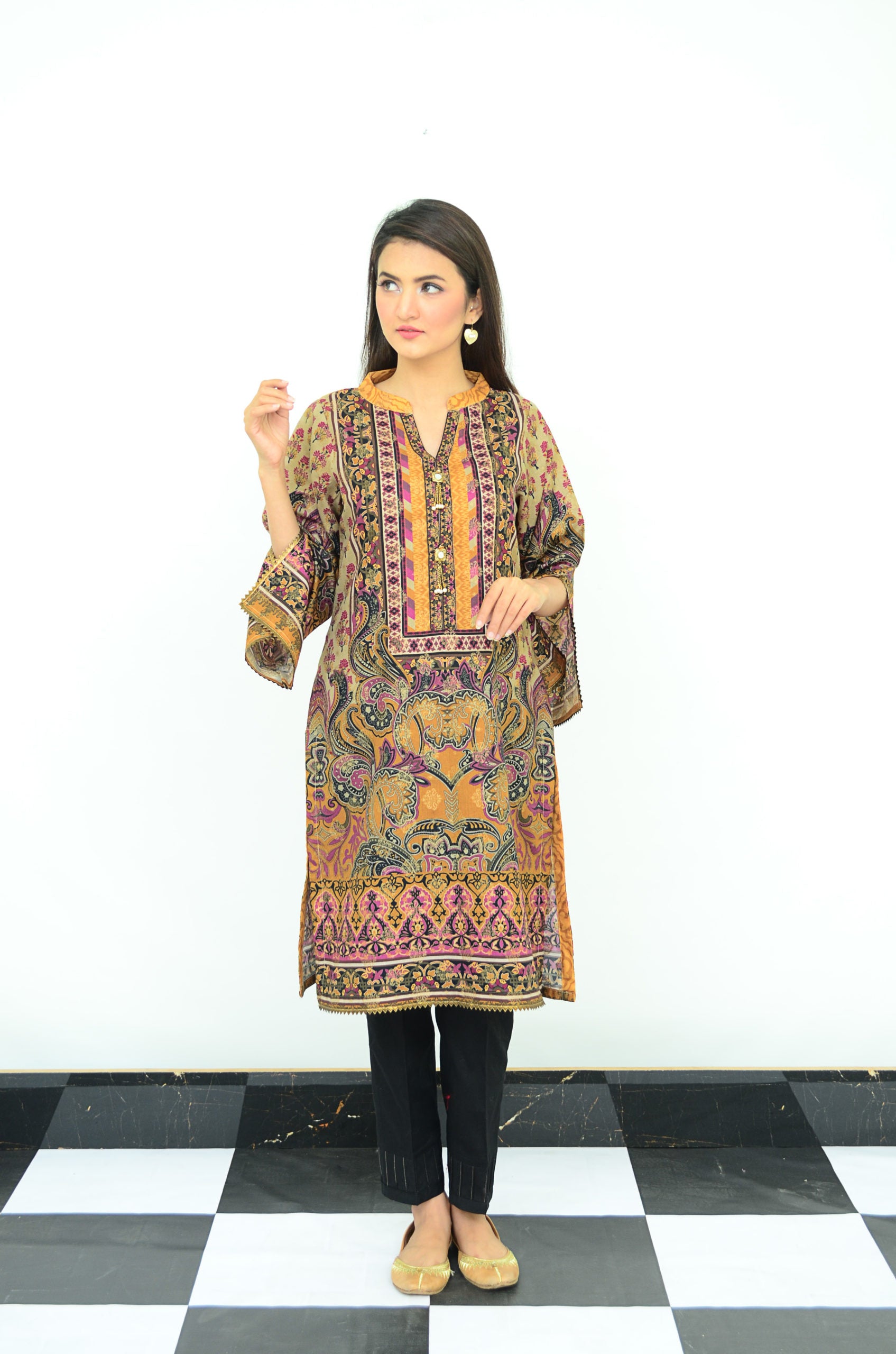 1-PC Unstitched Jacquard Kurti