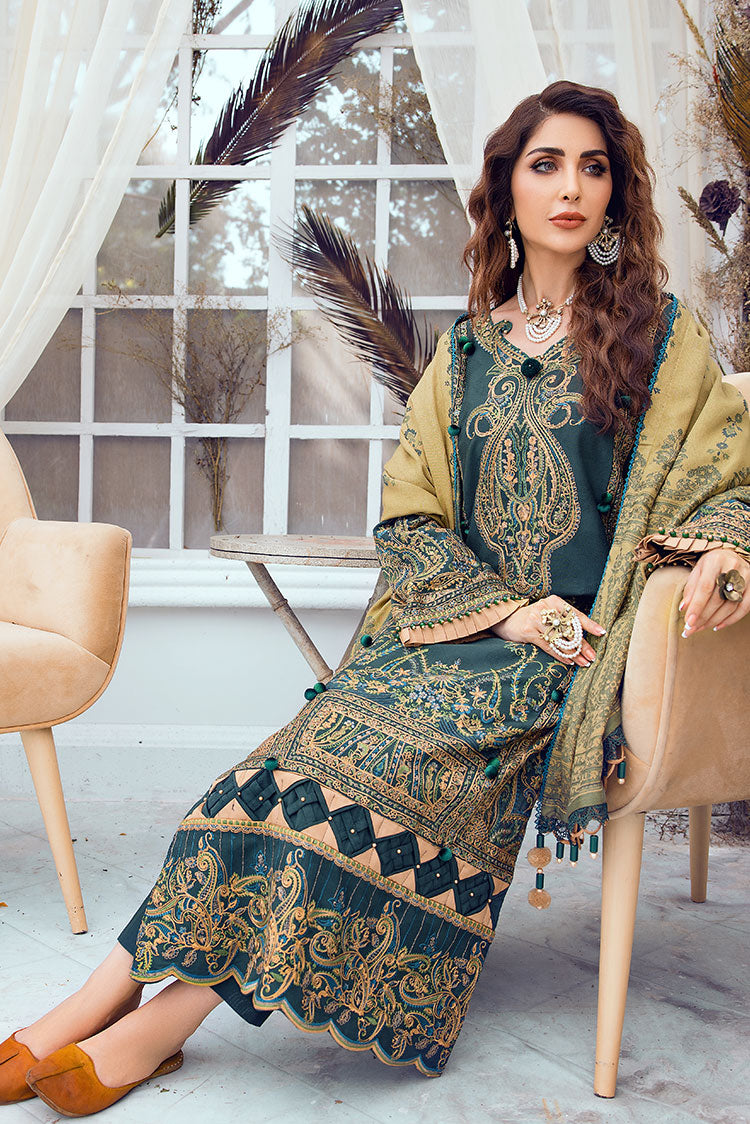 3-PC Unstitched Embroidered Jacquard Khaddar Suit